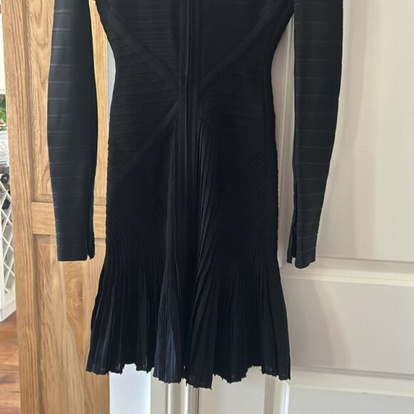 ❌❌SOLD❌❌HERVE LEGER black long sleeve bandage Pernilla dress xs - Picture 10 of 12